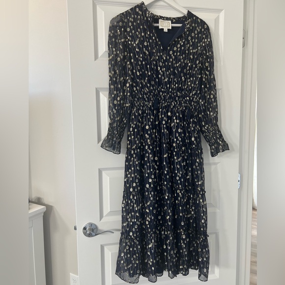 SAIL TO SABLE | NWOT Lurex Sparkle Smocked Midi M ✨ - Picture 2 of 11